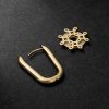 Small Chubby Ear Hoop and Never Ending Knot 18-Karat Gold and Enamel Single Earring - BK Small Chubby Ear Hoop and Never Ending Knot 18-Karat Gold and Enamel Single Earring - BK