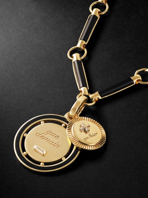Ever Growing Vivacity 18-Karat Gold Onyx Necklace - CU