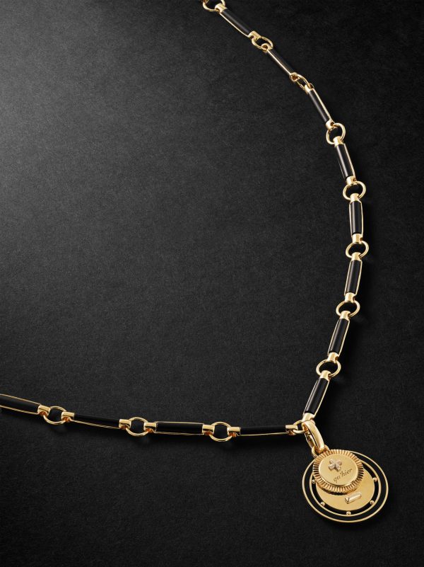 Ever Growing Vivacity 18-Karat Gold Onyx Necklace