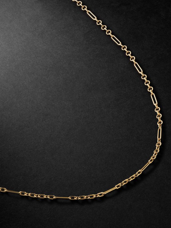 Mixed Clip 18-Karat Gold Chain Necklace