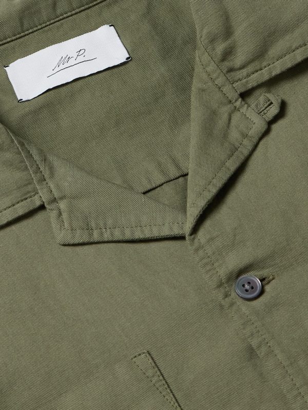 Michael Convertible-Collar Garment-Dyed Cotton and Linen-Blend Twill Shirt - CU Michael Convertible-Collar Garment-Dyed Cotton and Linen-Blend Twill Shirt - CU