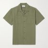 Michael Convertible-Collar Garment-Dyed Cotton and Linen-Blend Twill Shirt Michael Convertible-Collar Garment-Dyed Cotton and Linen-Blend Twill Shirt