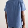 Camp-Collar Striped Organic Cotton Shirt - BK Camp-Collar Striped Organic Cotton Shirt - BK