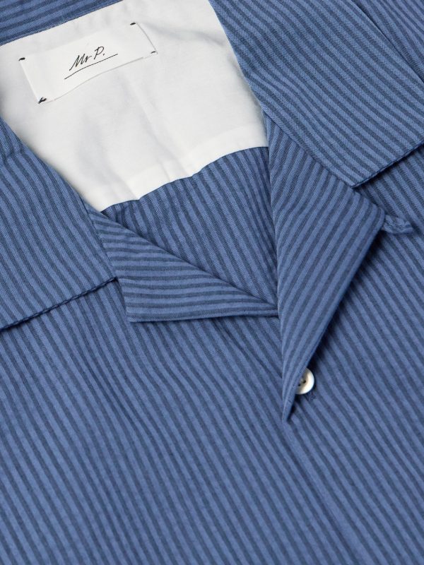 Camp-Collar Striped Organic Cotton Shirt - CU Camp-Collar Striped Organic Cotton Shirt - CU