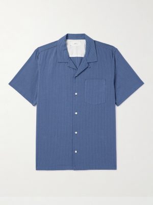 Camp-Collar Striped Organic Cotton Shirt Camp-Collar Striped Organic Cotton Shirt