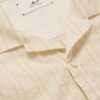Camp-Collar Embroidered Striped Cotton and Linen-Blend Shirt - CU Camp-Collar Embroidered Striped Cotton and Linen-Blend Shirt - CU
