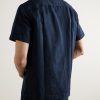 Michael Convertible-Collar Garment-Dyed Cotton and Linen-Blend Twill Shirt - BK Michael Convertible-Collar Garment-Dyed Cotton and Linen-Blend Twill Shirt - BK