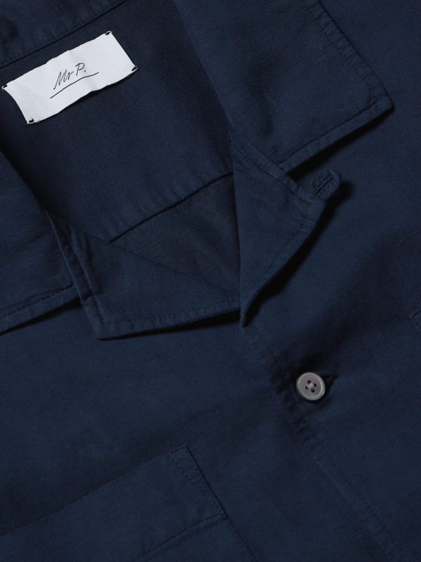 Michael Convertible-Collar Garment-Dyed Cotton and Linen-Blend Twill Shirt - CU Michael Convertible-Collar Garment-Dyed Cotton and Linen-Blend Twill Shirt - CU