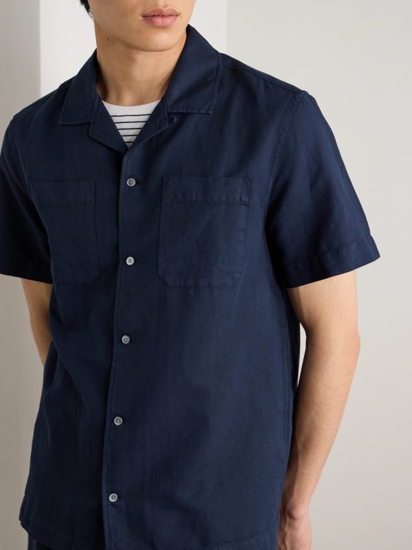 Michael Convertible-Collar Garment-Dyed Cotton and Linen-Blend Twill Shirt - FR Michael Convertible-Collar Garment-Dyed Cotton and Linen-Blend Twill Shirt - FR