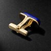 Oblong 18-Karat Gold Lapis Lazuli Cufflinks - BK Oblong 18-Karat Gold Lapis Lazuli Cufflinks - BK