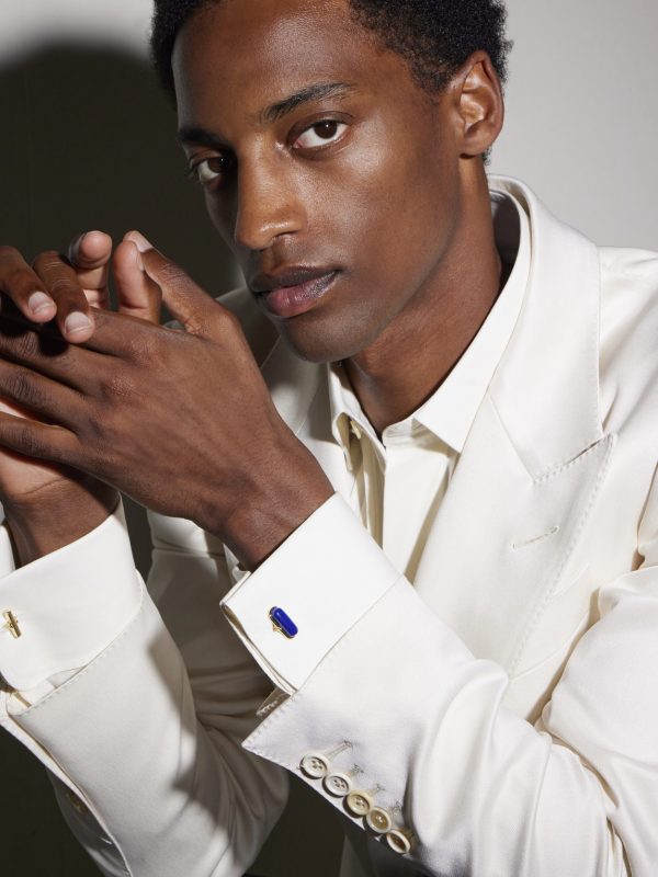 Oblong 18-Karat Gold Lapis Lazuli Cufflinks - FR Oblong 18-Karat Gold Lapis Lazuli Cufflinks - FR