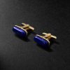 Oblong 18-Karat Gold Lapis Lazuli Cufflinks Oblong 18-Karat Gold Lapis Lazuli Cufflinks