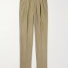 Tapered Pleated Cotton-Corduroy Trousers Tapered Pleated Cotton-Corduroy Trousers