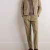 Tapered Pleated Cotton-Corduroy Trousers - OU Tapered Pleated Cotton-Corduroy Trousers - OU