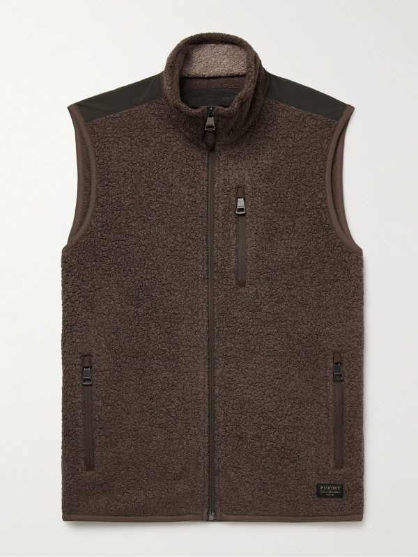 Shell-Trimmed Bouclé Gilet