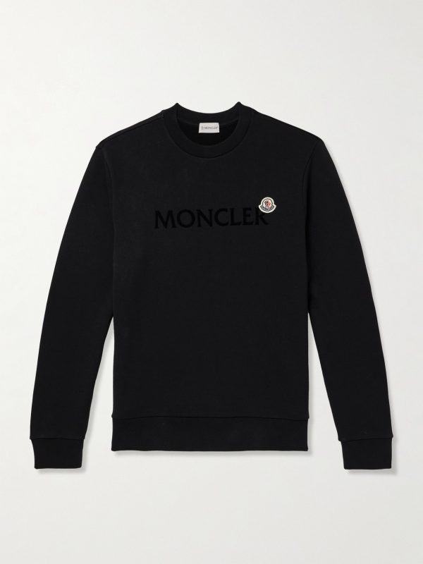 Appliquéd Logo-Flocked Cotton-Jersey Sweatshirt Appliquéd Logo-Flocked Cotton-Jersey Sweatshirt