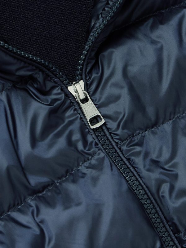 Logo-Appliquéd Virgin Wool and Quilted Shell Down Cardigan - CU Logo-Appliquéd Virgin Wool and Quilted Shell Down Cardigan - CU