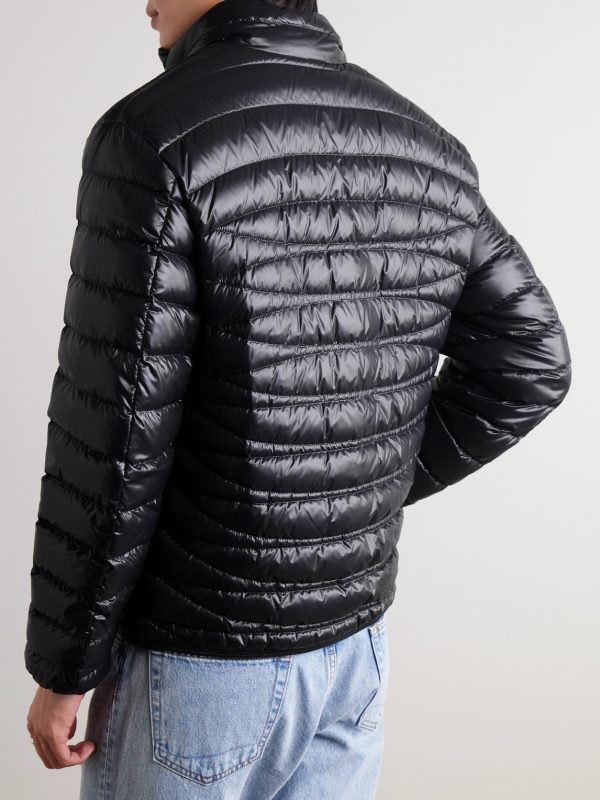 Logo-Appliquéd Quilted Nylon Laqué Down Jacket - BK