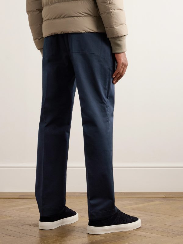 Tapered Cotton-Blend Gabardine Trousers - BK Tapered Cotton-Blend Gabardine Trousers - BK