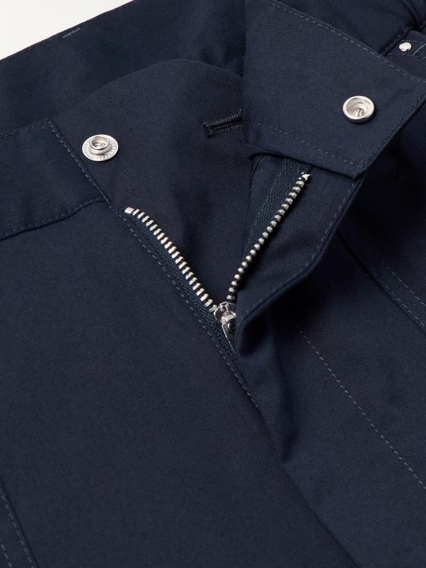 Tapered Cotton-Blend Gabardine Trousers - E1 Tapered Cotton-Blend Gabardine Trousers - E1