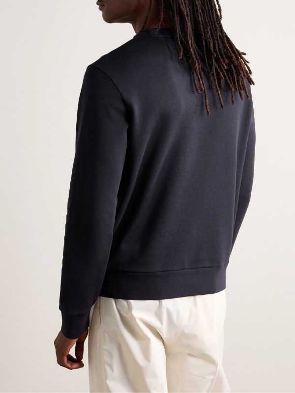 Appliquéd Logo-Flocked Cotton-Jersey Sweatshirt - BK Appliquéd Logo-Flocked Cotton-Jersey Sweatshirt - BK