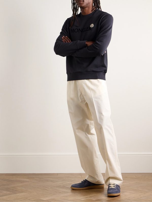 Appliquéd Logo-Flocked Cotton-Jersey Sweatshirt - OU Appliquéd Logo-Flocked Cotton-Jersey Sweatshirt - OU