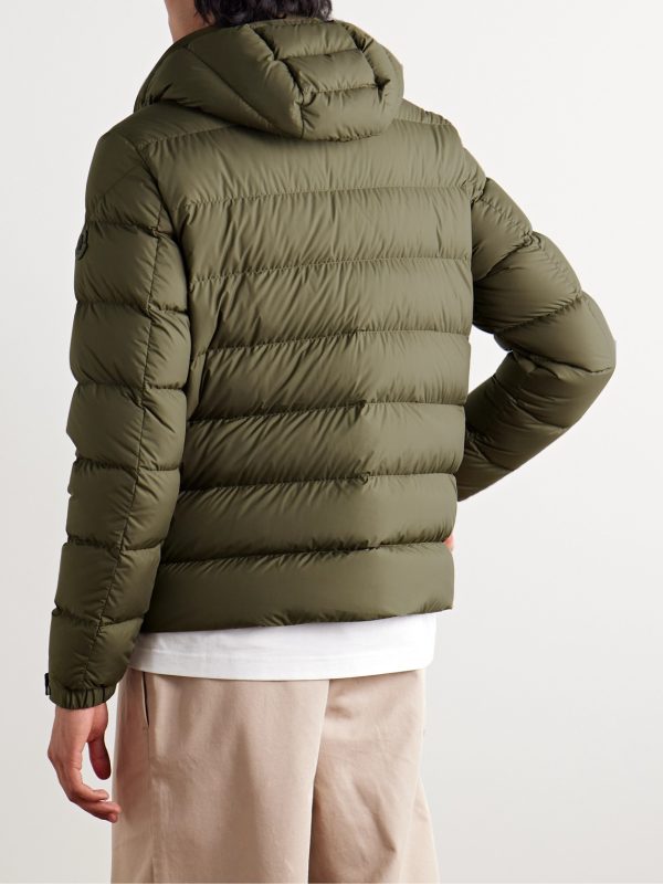 Tuffes Slim-Fit Suede-Trimmed Quilted Shell Down Hooded Jacket - BK