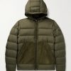 Tuffes Slim-Fit Suede-Trimmed Quilted Shell Down Hooded Jacket