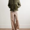 Tuffes Slim-Fit Suede-Trimmed Quilted Shell Down Hooded Jacket - OU