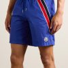 Straight-Leg Mid-Length Logo-Appliquéd Striped Recycled Swim Shorts - OU