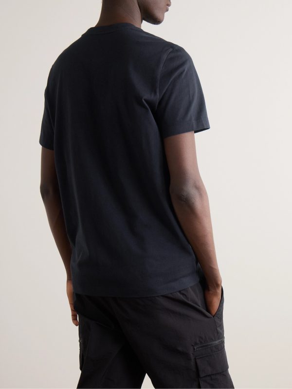 Slim-Fit Logo-Flocked Cotton-Jersey T-Shirt - BK