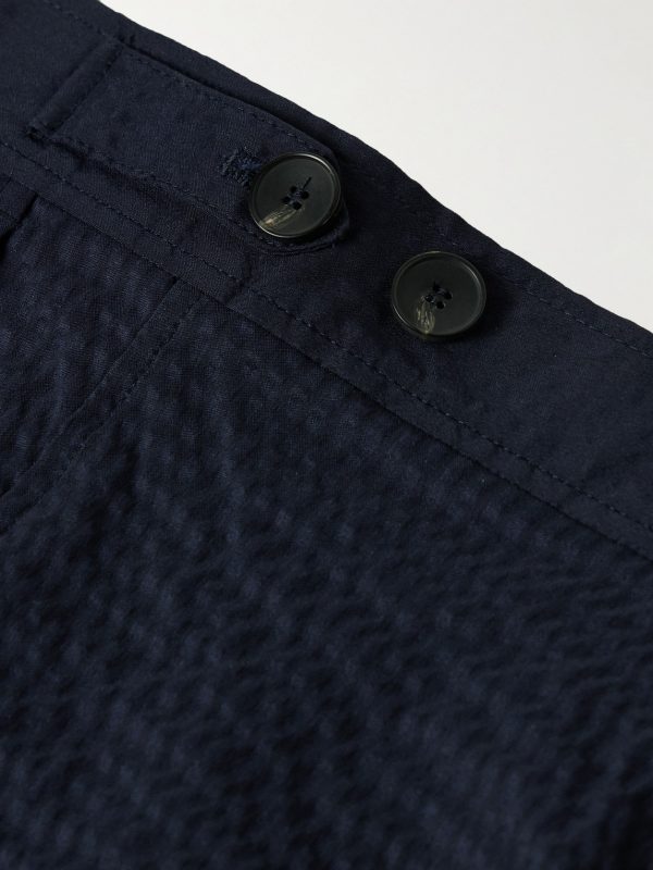 Straight-Leg Mid-Length Seersucker Swim Shorts - CU Straight-Leg Mid-Length Seersucker Swim Shorts - CU