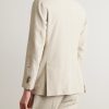 Slim-Fit Unstructured Double-Breasted Linen Suit Jacket - BK Slim-Fit Unstructured Double-Breasted Linen Suit Jacket - BK