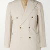 Slim-Fit Unstructured Double-Breasted Linen Suit Jacket Slim-Fit Unstructured Double-Breasted Linen Suit Jacket