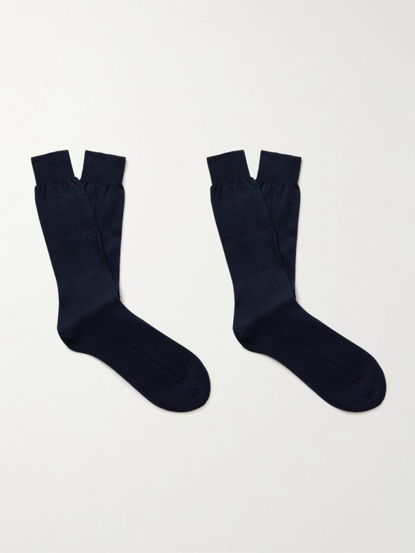 Two-Pack Ribbed Organic Cotton Socks
