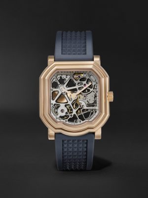 + Octavio Garcia Maestro 8.0 Squelette 39mm Automatic 18-Karat Rose Gold and Rubber Watch, Ref. No. GC8.0-RG-06