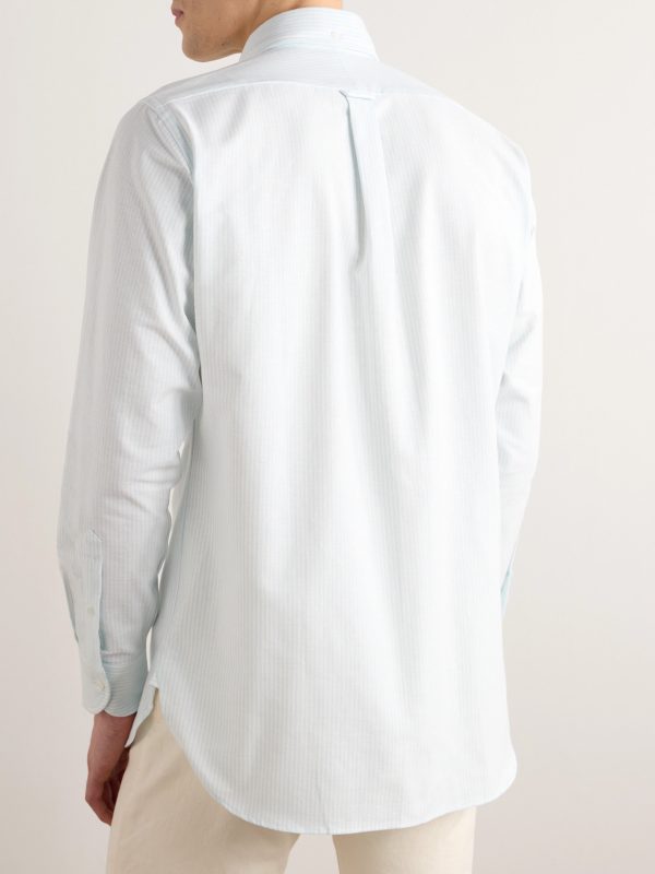 Button-Down Collar Striped Cotton Oxford Shirt - BK Button-Down Collar Striped Cotton Oxford Shirt - BK
