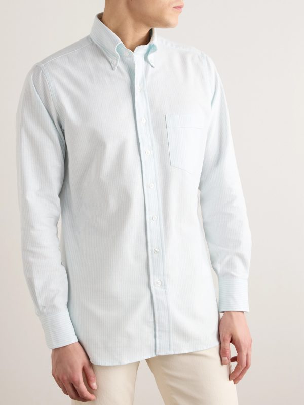 Button-Down Collar Striped Cotton Oxford Shirt - FR Button-Down Collar Striped Cotton Oxford Shirt - FR