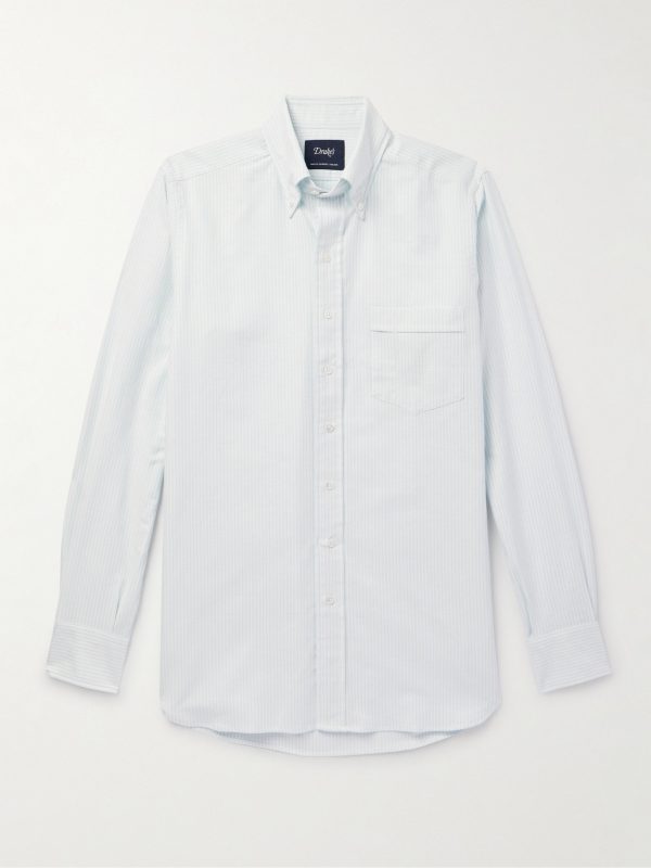 Button-Down Collar Striped Cotton Oxford Shirt Button-Down Collar Striped Cotton Oxford Shirt