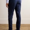 Straight-Leg Pleated Linen Suit Trousers - BK Straight-Leg Pleated Linen Suit Trousers - BK