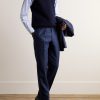 Straight-Leg Pleated Linen Suit Trousers - OU Straight-Leg Pleated Linen Suit Trousers - OU