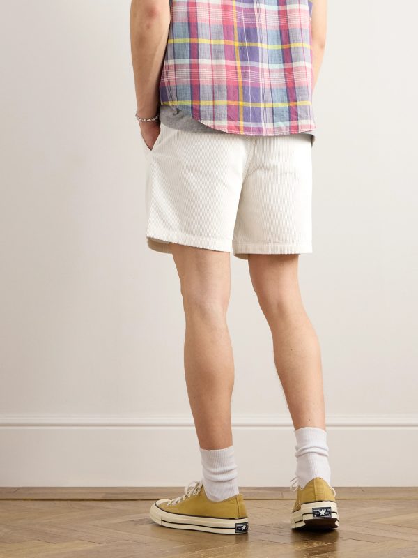 Prepster Straight-Leg Logo-Embroidered Cotton-Corduroy Drawstring Shorts - BK Prepster Straight-Leg Logo-Embroidered Cotton-Corduroy Drawstring Shorts - BK