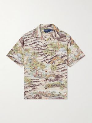 Convertible-Collar Printed Woven Shirt Convertible-Collar Printed Woven Shirt