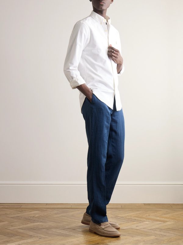 Straight-Leg Hemp-Twill Trousers - OU Straight-Leg Hemp-Twill Trousers - OU