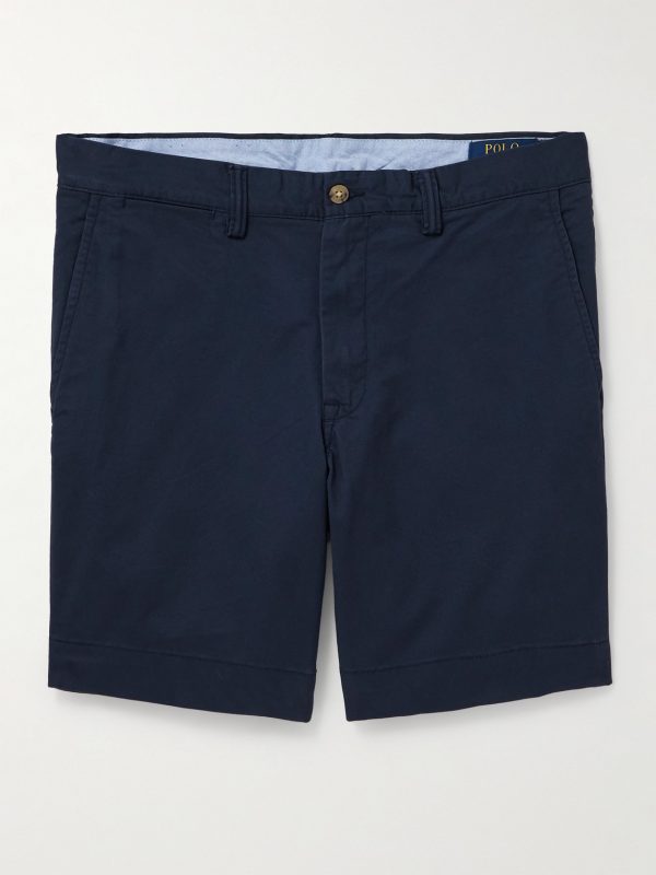 Slim-Fit Straight-Leg Stretch-Cotton Twill Shorts