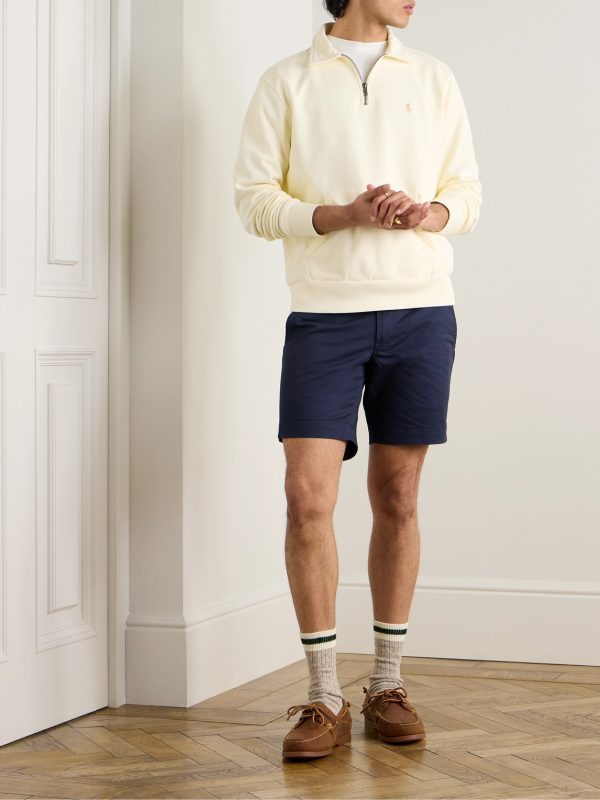 Slim-Fit Straight-Leg Stretch-Cotton Twill Shorts - OU