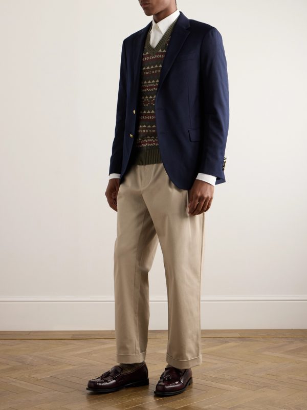 Wool-Blend Gabardine Blazer - OU Wool-Blend Gabardine Blazer - OU