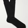 Ribbed Cotton-Blend Socks