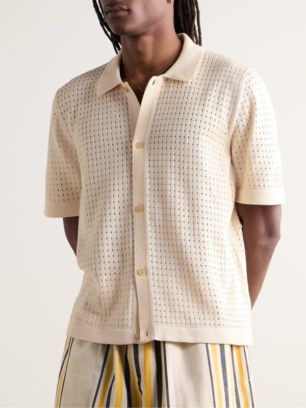 Pointelle-Knit Mercerized Pima Cotton Shirt - FR Pointelle-Knit Mercerized Pima Cotton Shirt - FR