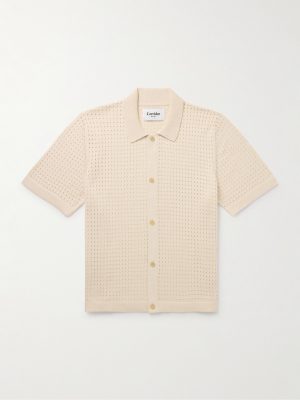 Pointelle-Knit Mercerized Pima Cotton Shirt Pointelle-Knit Mercerized Pima Cotton Shirt